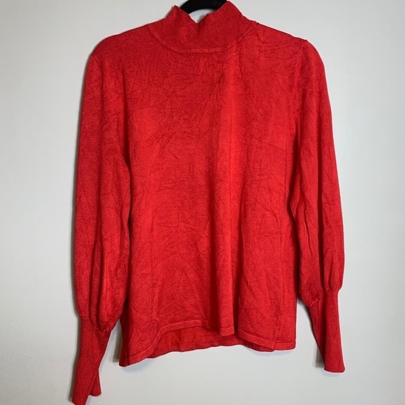 Erin London Mock Neck Sweater Size XL Classic Red Long Sleeve Top Capsule Piece - Picture 1 of 8
